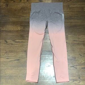 grey/pink ombré gymshark legging